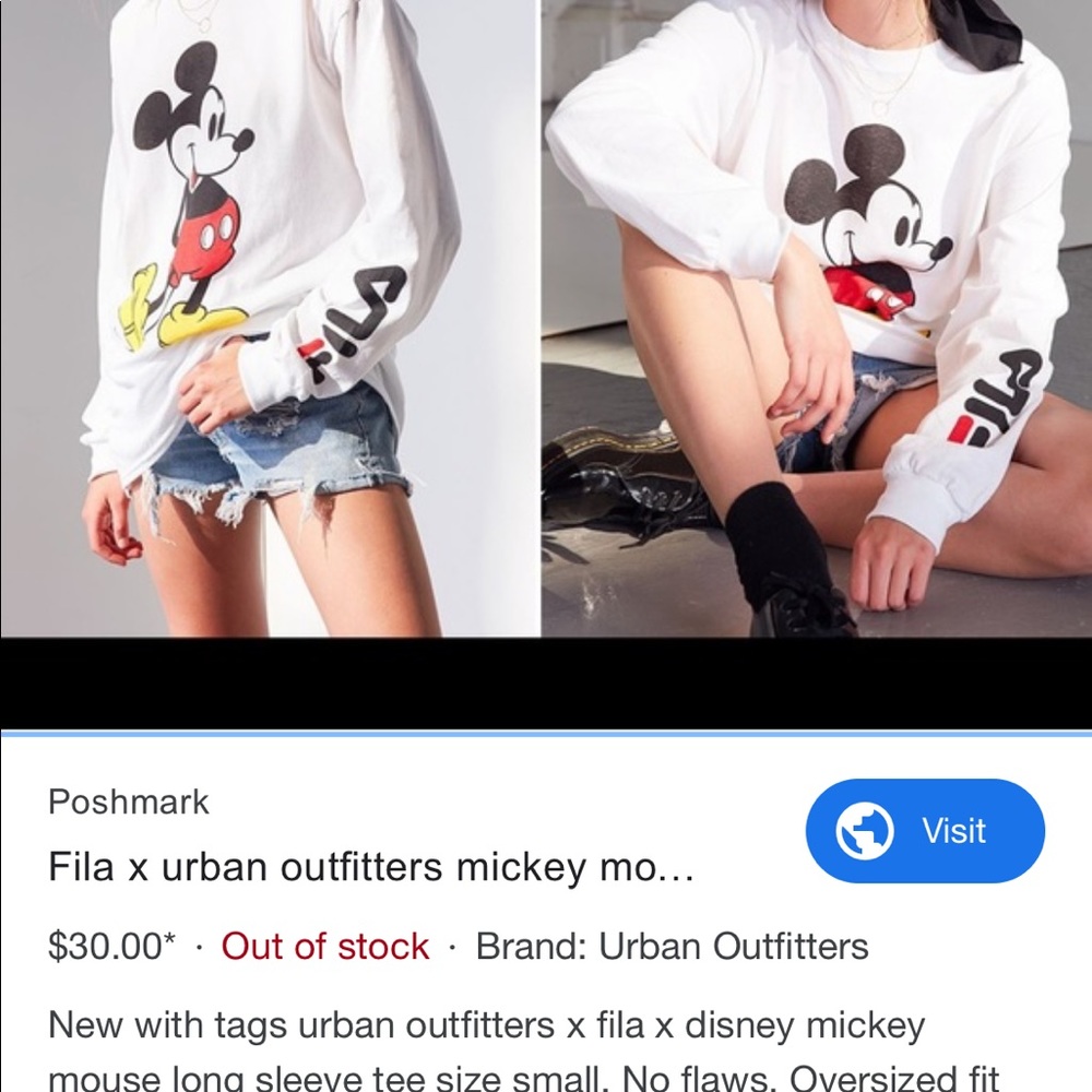 Mickey Mouse T-Shirt FILA + Urban Outfitters